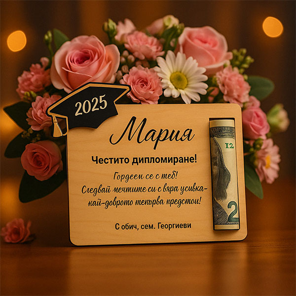 ΠΠ΅ΡΡΠΎΠ½Π°Π»ΠΈΠ·ΠΈΡΠ°Π½ ΠΏΠΎΠ΄Π°ΡΡΠΊ Π·Π° Π°Π±ΠΈΡΡΡΠΈΠ΅Π½Ρ Ρ ΠΏΠΎΠΆΠ΅Π»Π°Π½ΠΈΠ΅ ΠΈ ΠΌΡΡΡΠΎ Π·Π° ΠΏΠ°ΡΠΈ