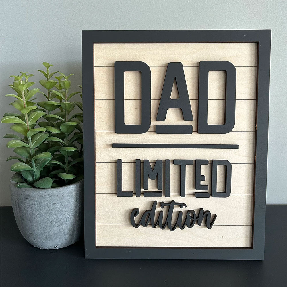 Дървена табела "DAD - Limited Edition" – Перфектен подарък за татко