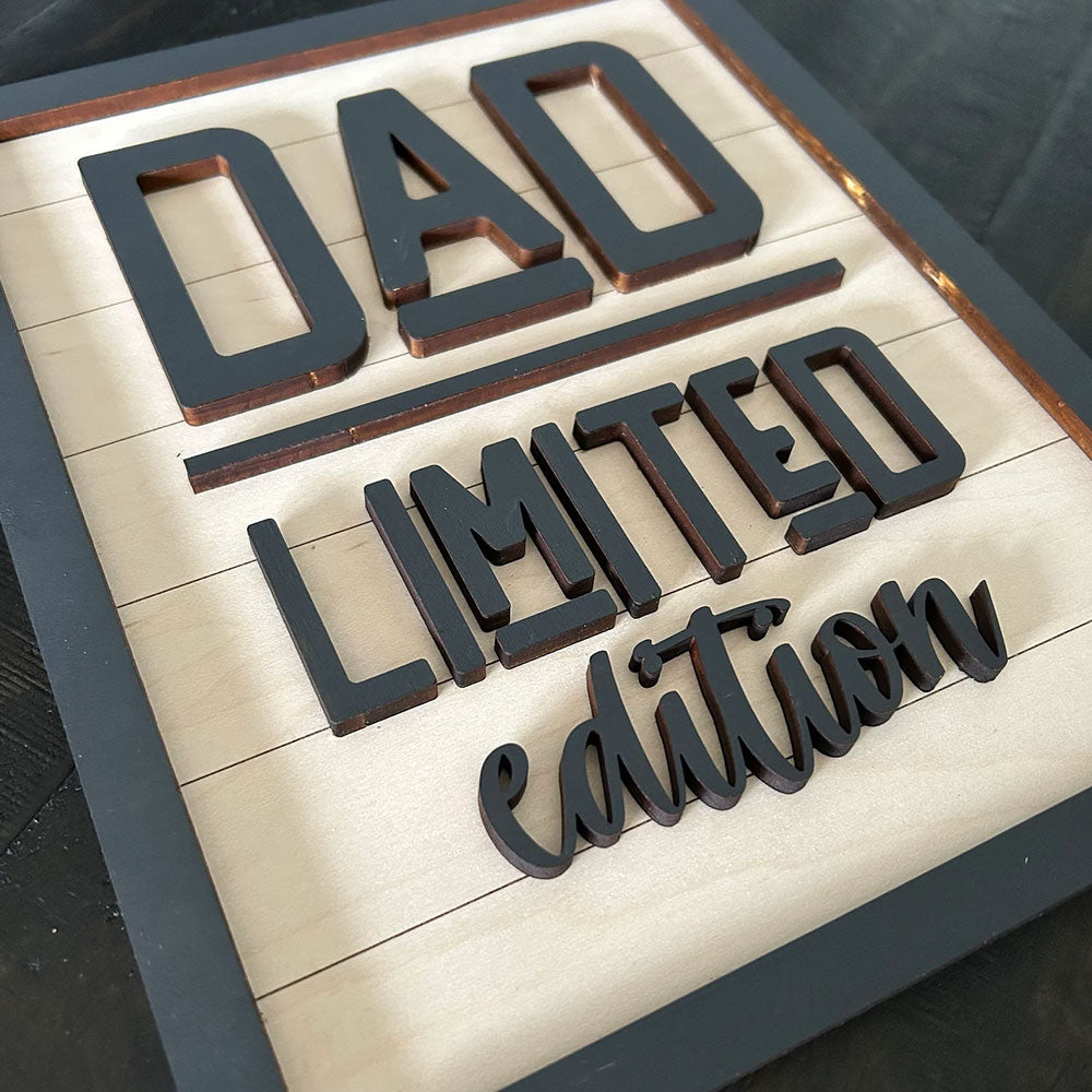 Дървена табела "DAD - Limited Edition" – Перфектен подарък за татко