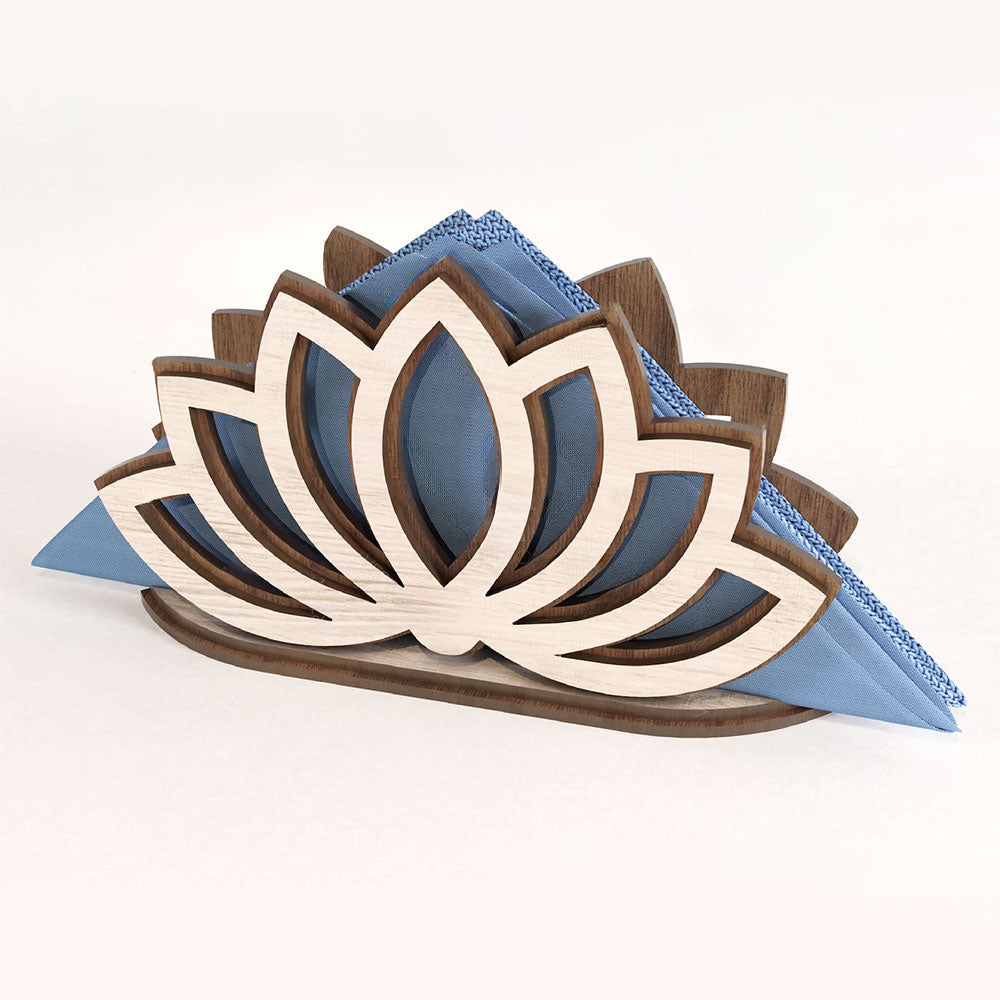 Дървен салфетник с флорален дизайн