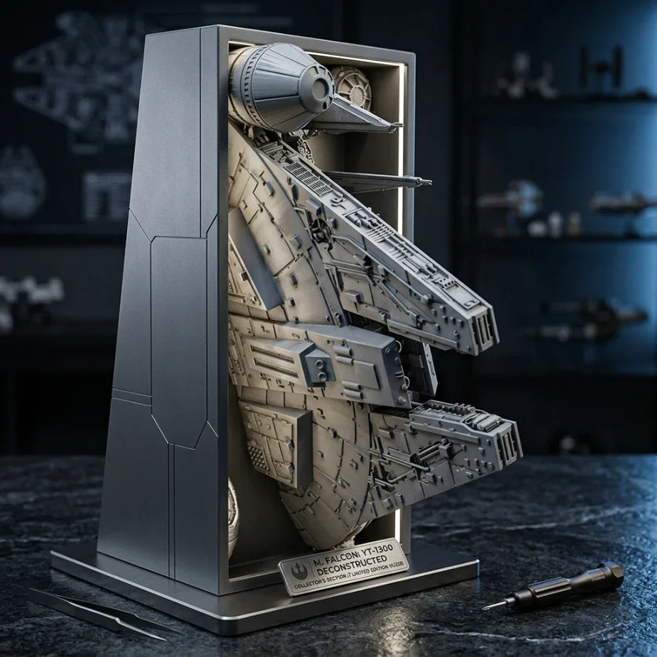 Детайлна колекционерска 3D фигура на космически кораб, модерна декорация и изненада за фенове.