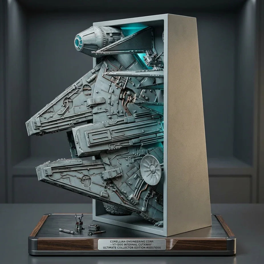 Детайлна 3D фигура на космически кораб със sci-fi дизайн, колекционерска изненада, ръчна изработка от exe.bg.
