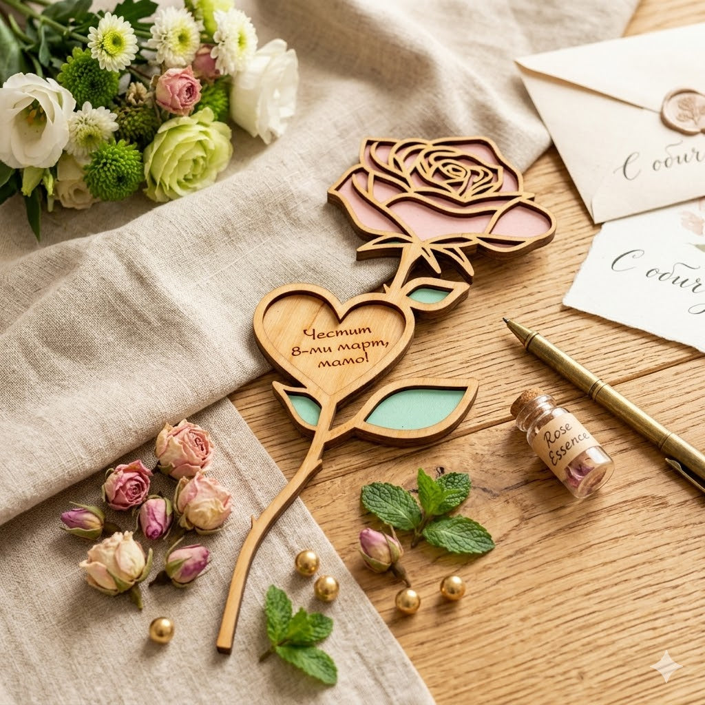 Красиво ръчно изработено Цвете за мама