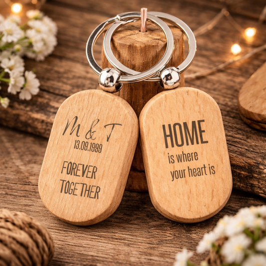 Дървен персонализиран ключодържател