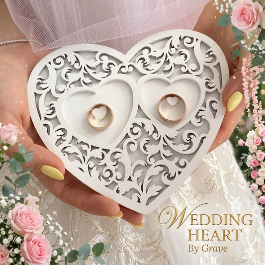 Елегантна стилна поставка за брачни халки Wedding Heart