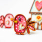 Collection of magnets "Cute Chicks with a House"