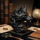 Детайлна 3D фигура на вълча глава в черен цвят, артистична декорация за офис или дом, уникална изненада от exe.bg.