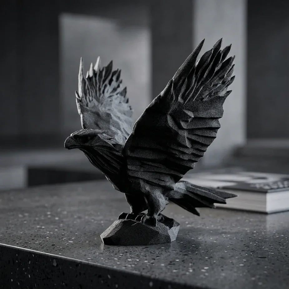 Детайлна 3D фигура на орел с разперени криле, ръчна изработка, стилна декорация от exe.bg