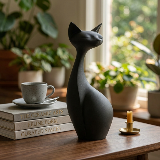 Минималистична декоративна статуетка Котка