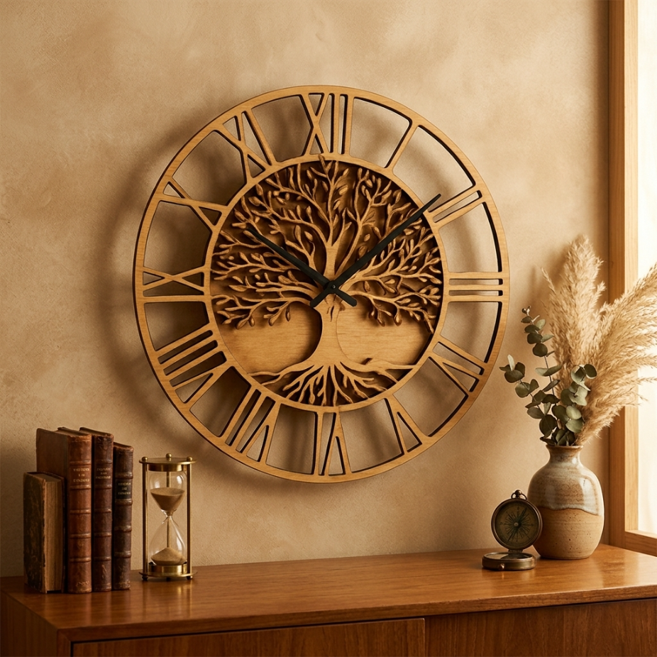 Дървен стенен часовник – Дървото на живота