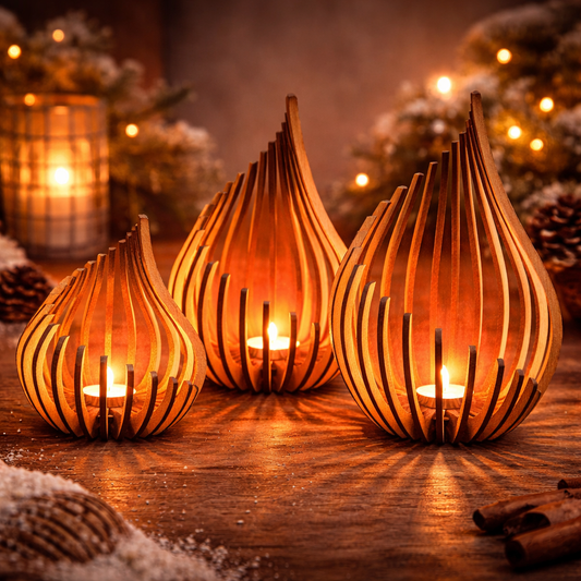 Ръчно изработен дървен свещник - Стил и Топлина за Вашия Дом