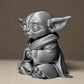Декоративна статуетка Baby Yoda в сребрист цвят, ръчно изработена 3D фигура, изненада за фенове, от exe.bg