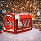 Коледна пощенска кутия Santa Mail в червено с дървени елементи, ръчна изработка от естествено дърво, декорация за празници от exe.bg.