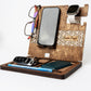 Personalized functional wooden desk organizer - a gift with a personal message