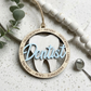 Дървена висяща декорация с форма на зъб и надпис Dentist, ръчна изработка от естествено дърво, изненада за стоматолог от exe.bg.