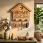 Дървена закачалка за ключове с надпис Home Sweet Home, ръчна изработка, изненада за нов дом от exe.bg.