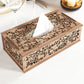 Кутия за салфетки на сърца в кафявo