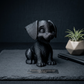 Черна декоративна 3D фигура на куче, идеална за стилна изненада или декорация.