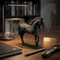 Детайлна 3D фигура на кон като декорация за бюро, модерна визия, ръчна изработка от exe.bg.