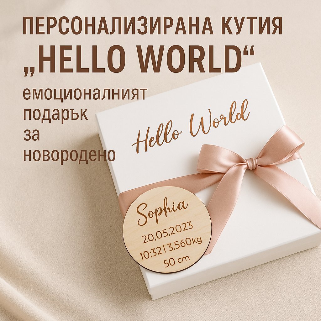 Персонализираната кутия „Hello World“ – емоционалният подарък за новородено, който ще се помни завинаги